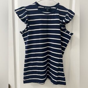 Brooks Brothers Flutter Sleeve Striped Top (Size S)